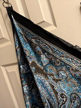REVOLVE One Shoulder Paisley Asymmetrical Dress Blue Black One Size